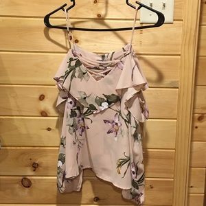 Floral Open Shoulder Blouse